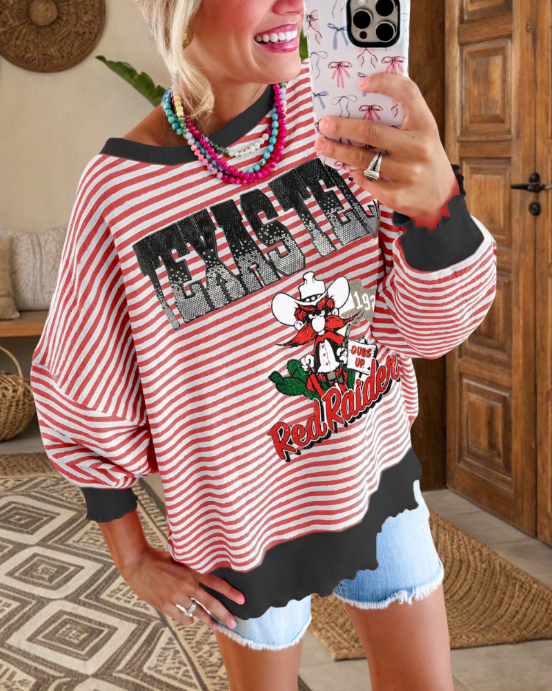 Texas Tech Embroidered Pullover