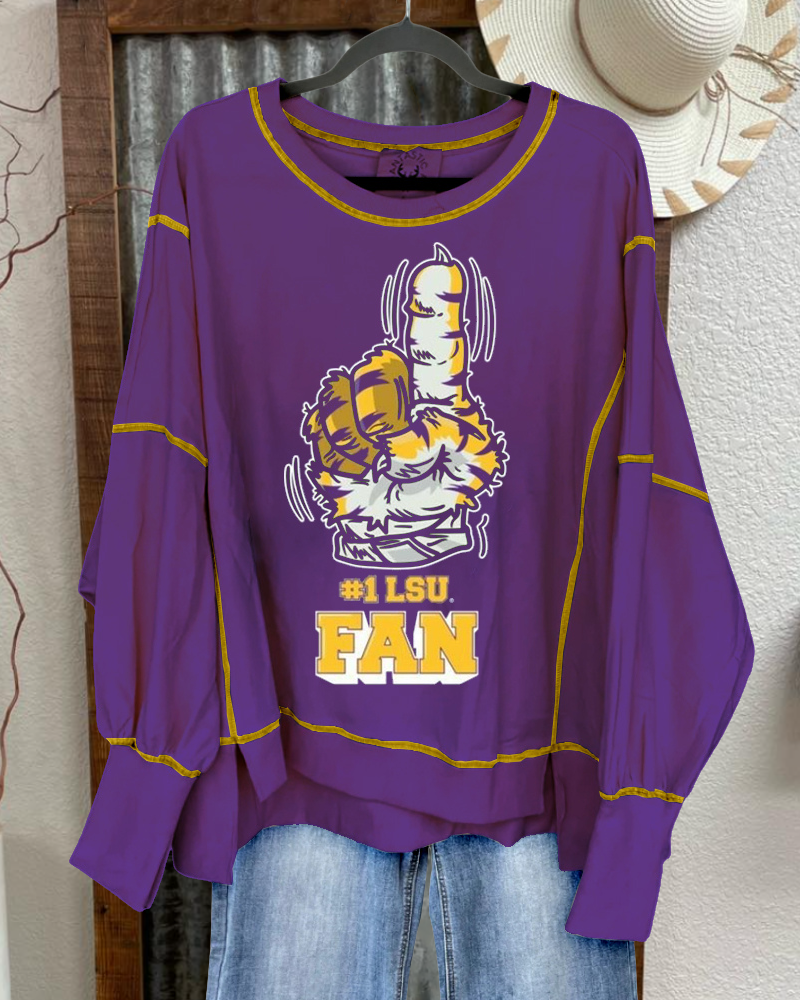 Oversized LSU Fan Sweatshirt
