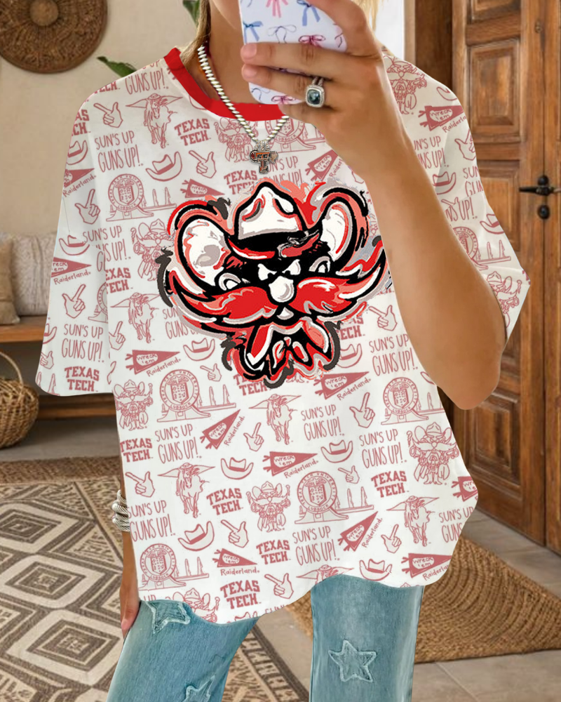 Playful Texas Tech Themed Tee
