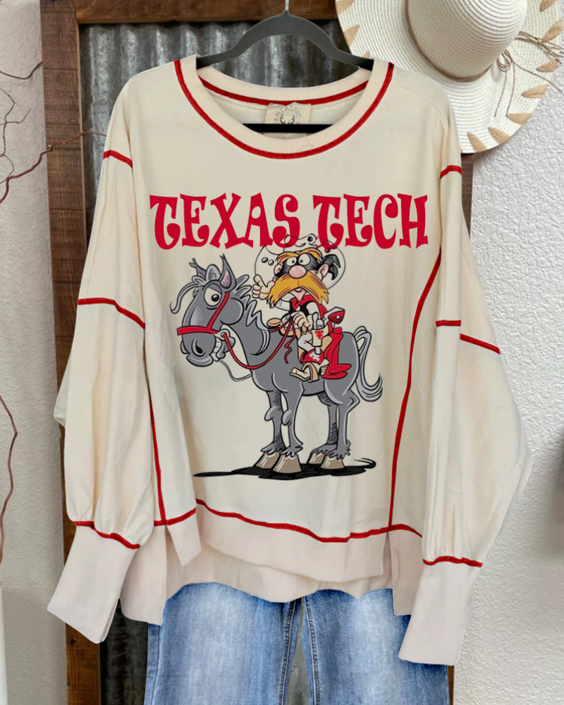 Oversized Texas Tech Fun Sweatshirt