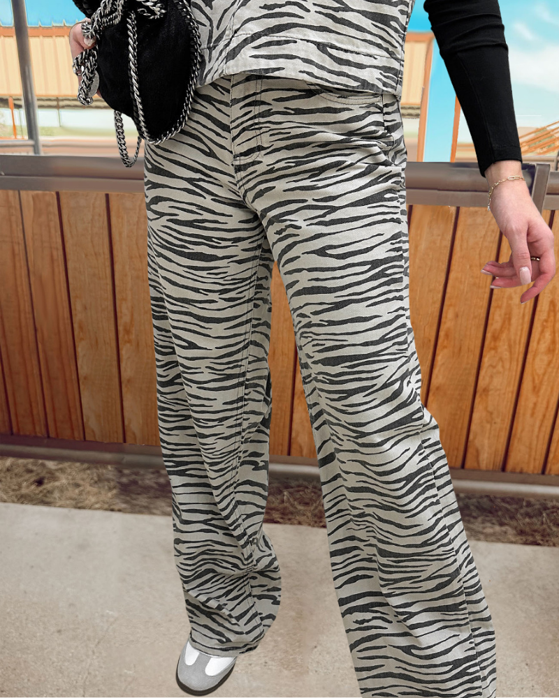 Trendy Zebra Striped Pants