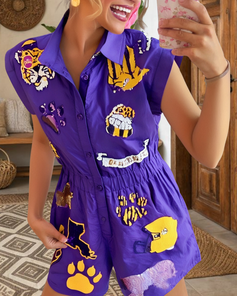 Wlid Tiger Sequins Romper