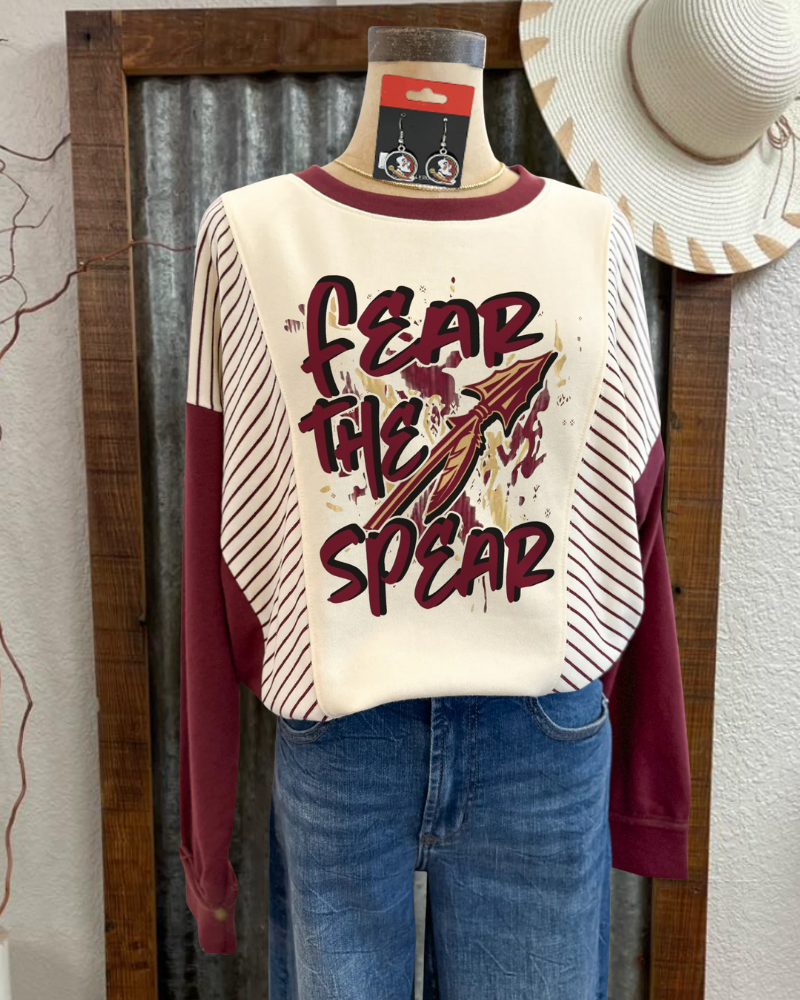 FSU Seminoles Graphic Striped Sweatshirt