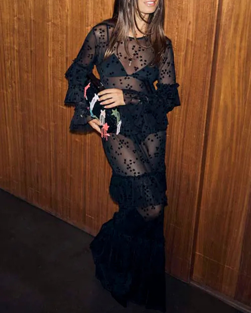 Star Ruffled Maxi Dress