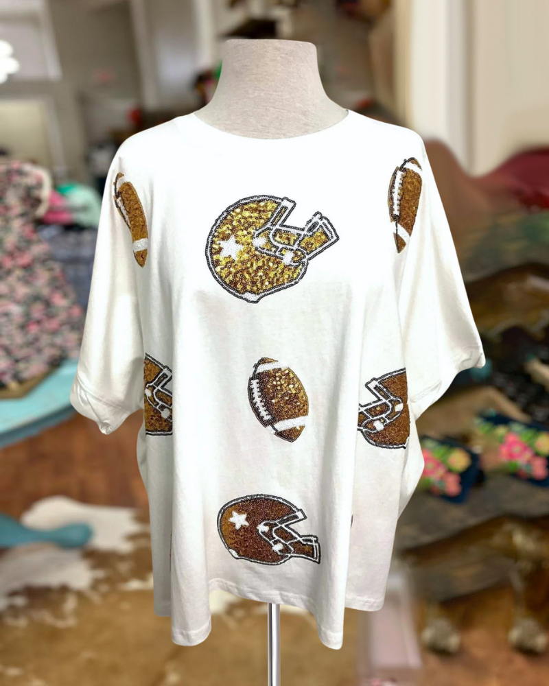 Football Game Sequin Tee