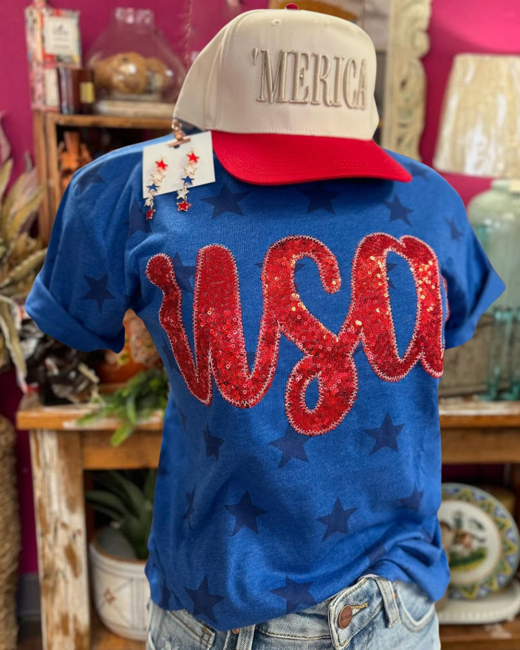 USA Sequins Star Tee