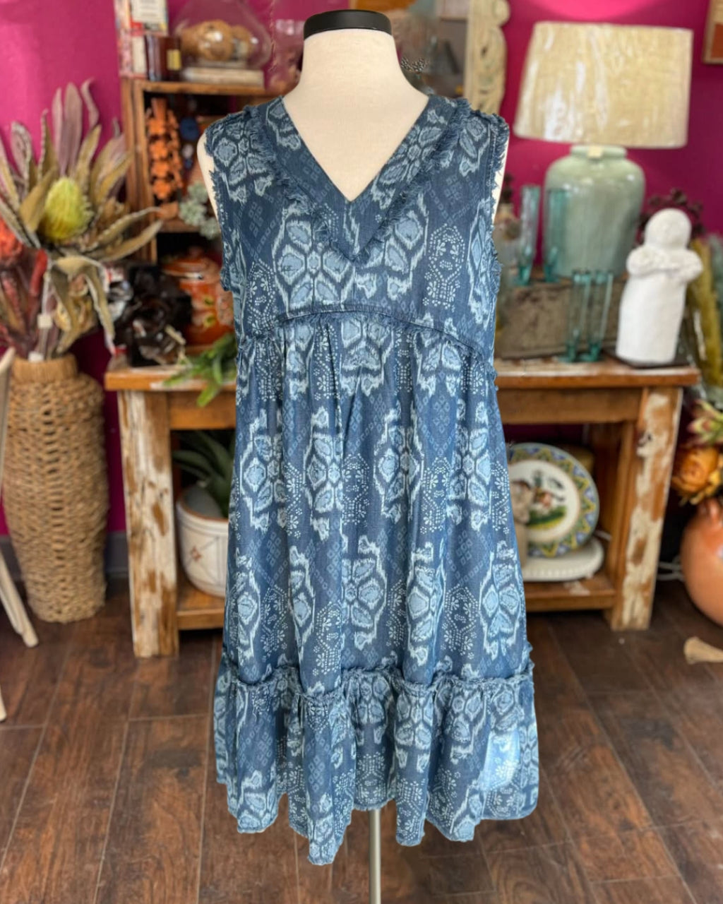 Retro Smudged Boho Dress