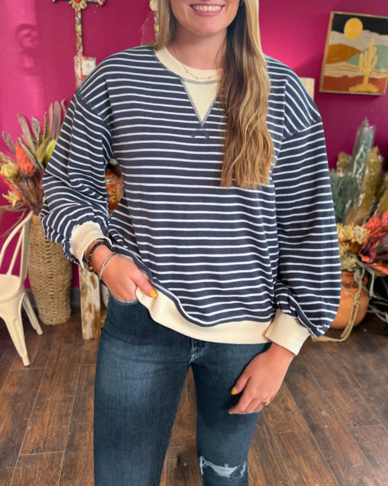 Cara Colorblock Striped Pullover