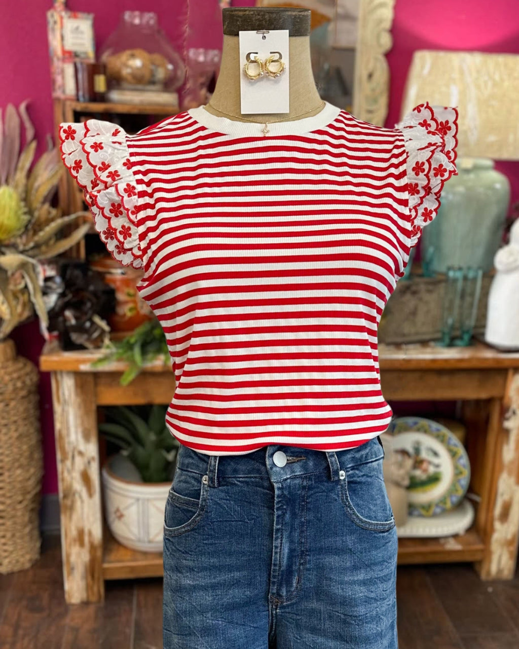 Cute Floral Embroidered Top