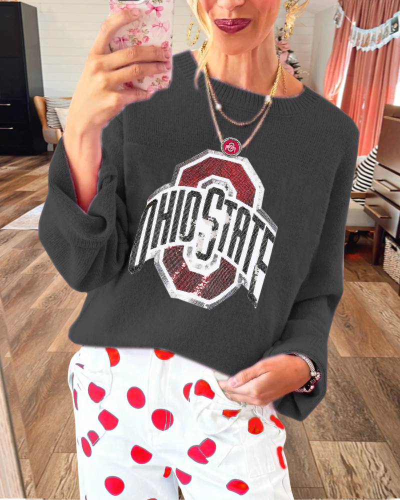 OHIO State Sequined Sweater