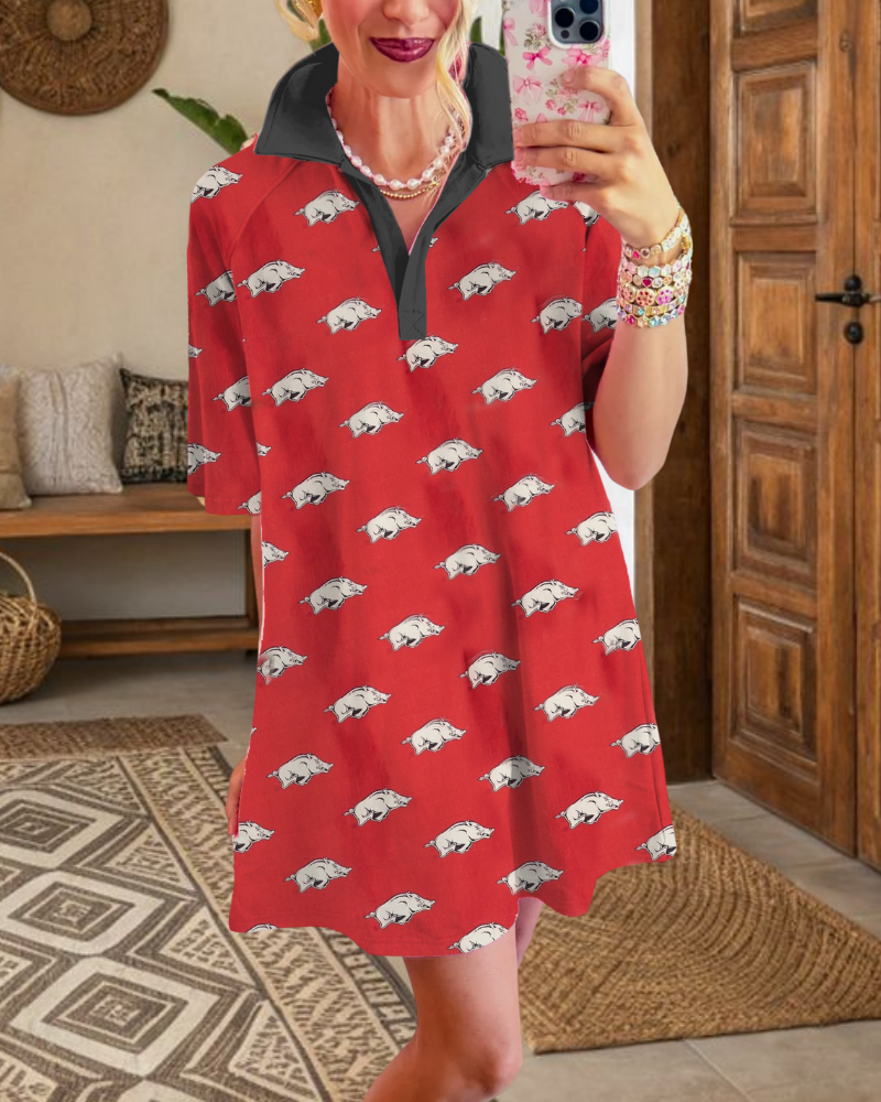 Razorback Contrast Trim Dress