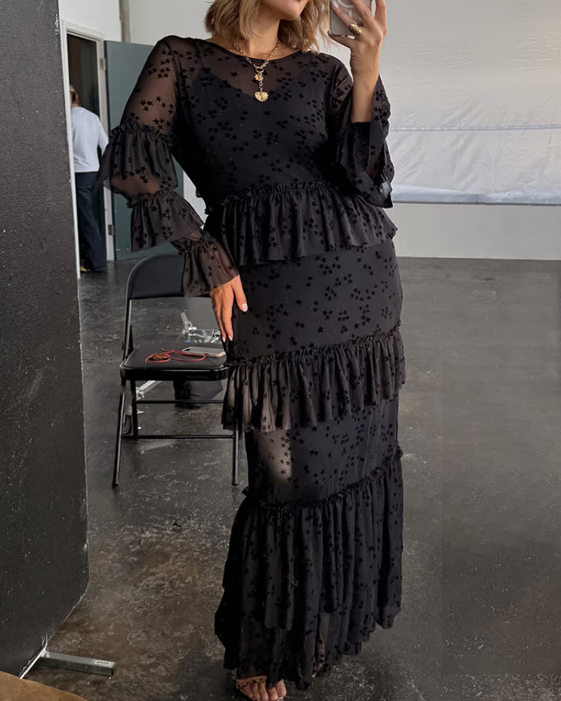 Star Ruffled Maxi Dress
