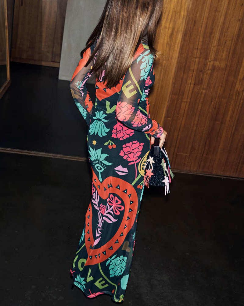 Chic Heart Floral Maxi Dress