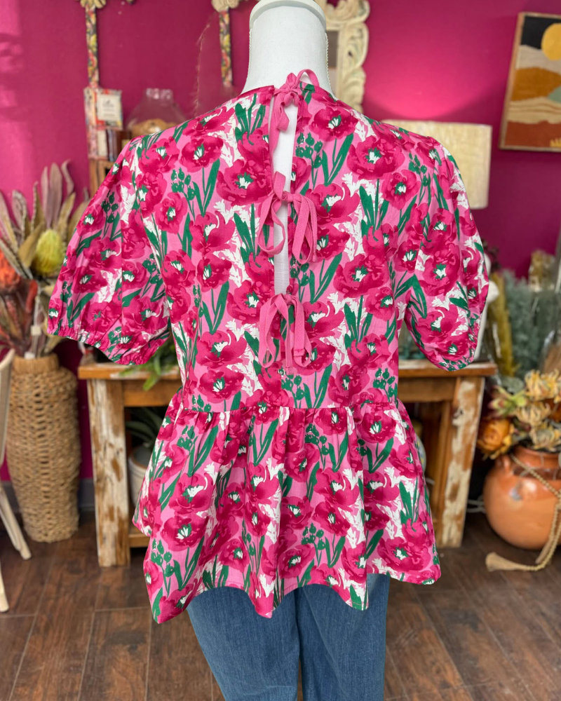 Glamorous Bright Floral Top