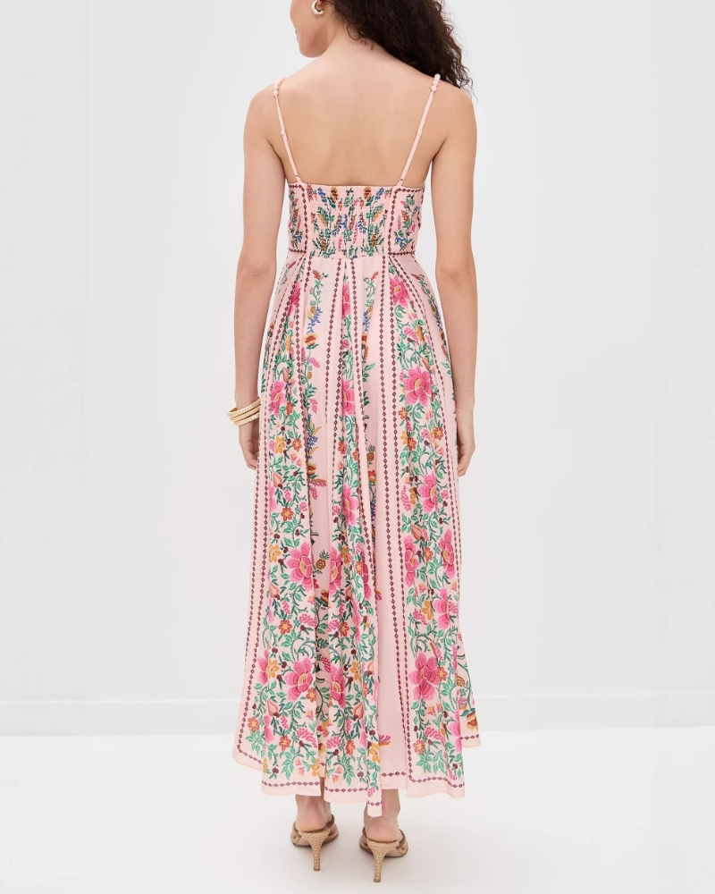 Floral Beaded Camisole Maxi Dress