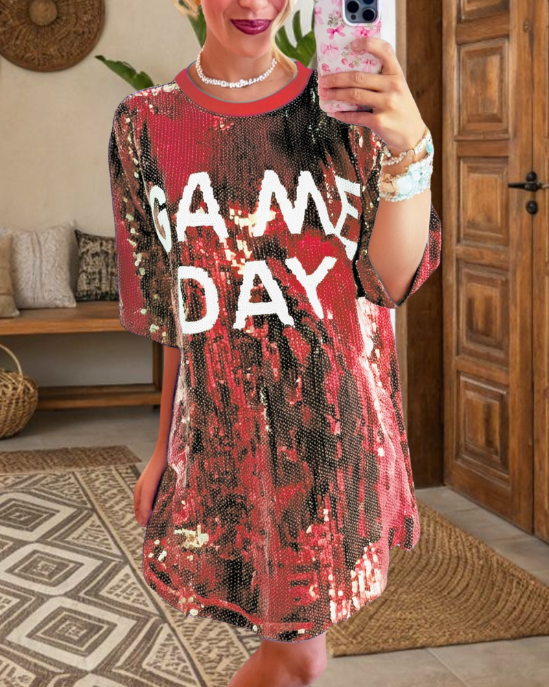 Game Day Sequined Mini Dress