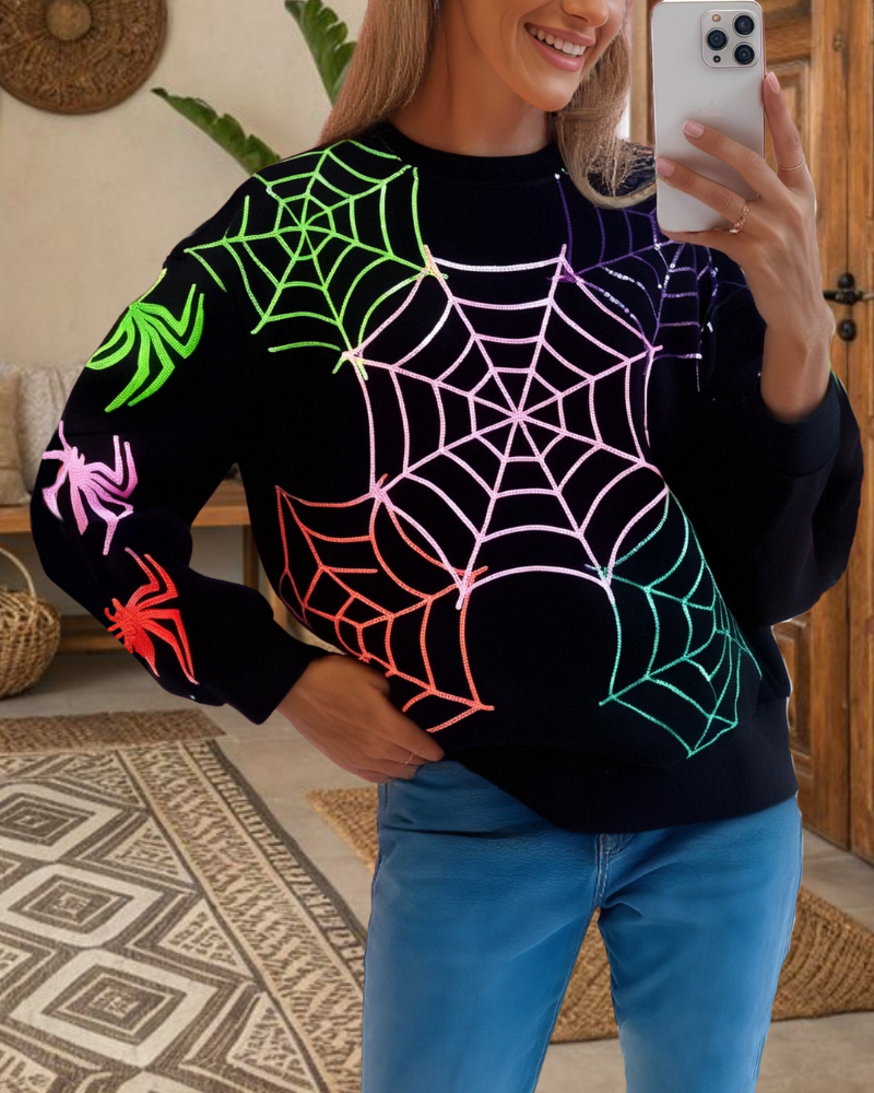 Colorful Web Print Sweatshirt