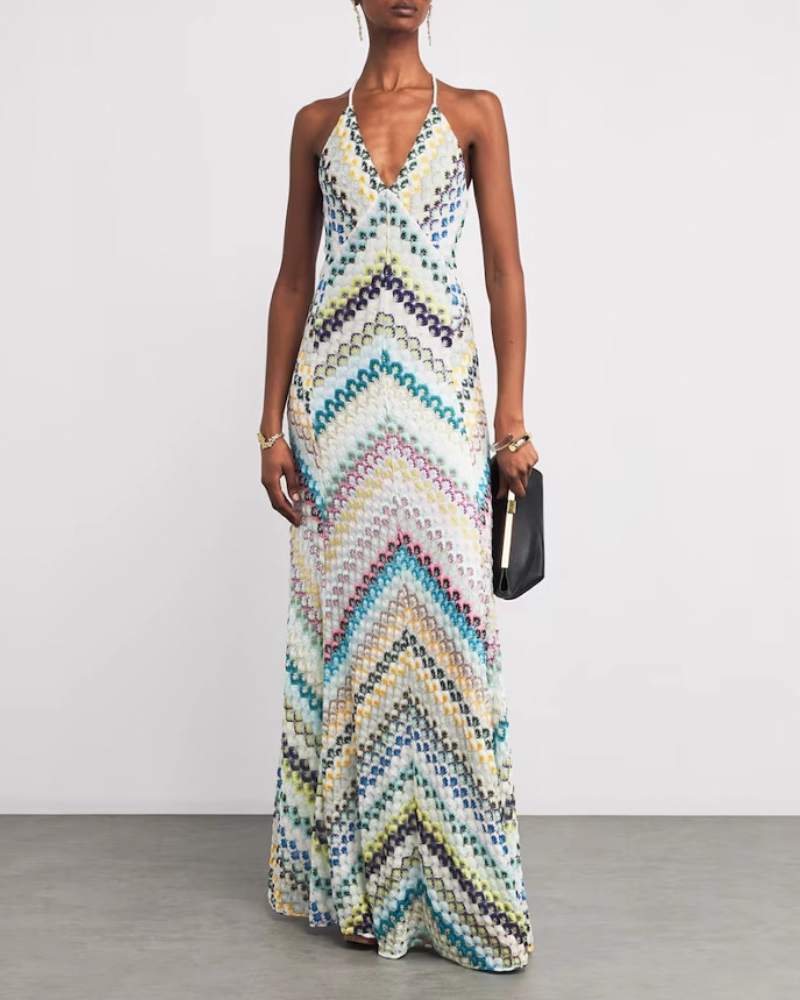 Bohemian Camisole V-Neck Maxi Dress