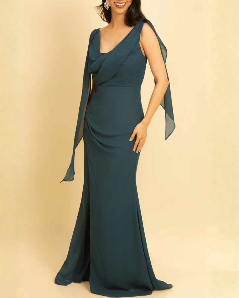 Stylish Slit Chiffon Maxi Dress