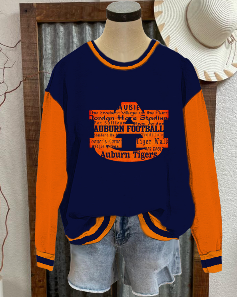 Auburn Football Stripe Trim Sweatshirt