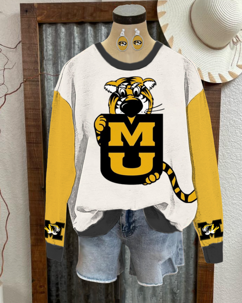 Mizzou Truman The Tiger Contrast Sweatshirt