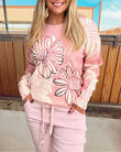 Blooming Floral Sequined Sweater