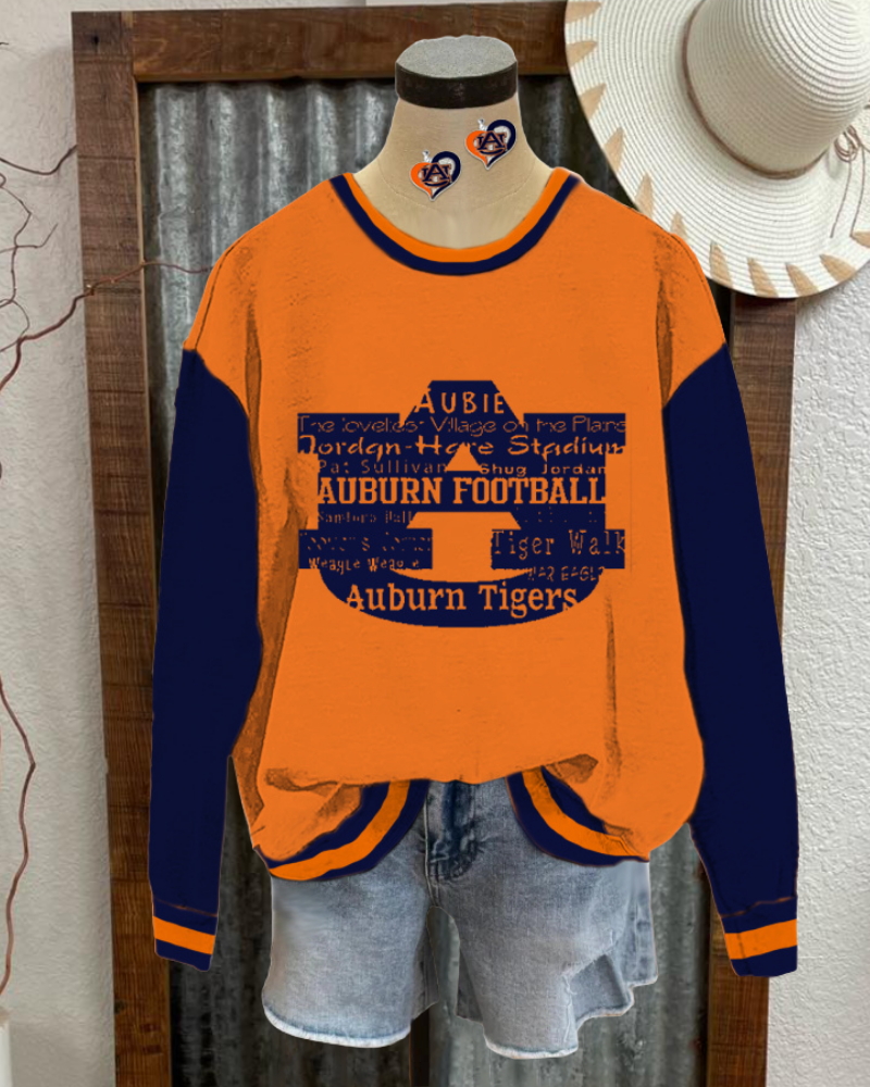 Auburn Football Stripe Trim Sweatshirt