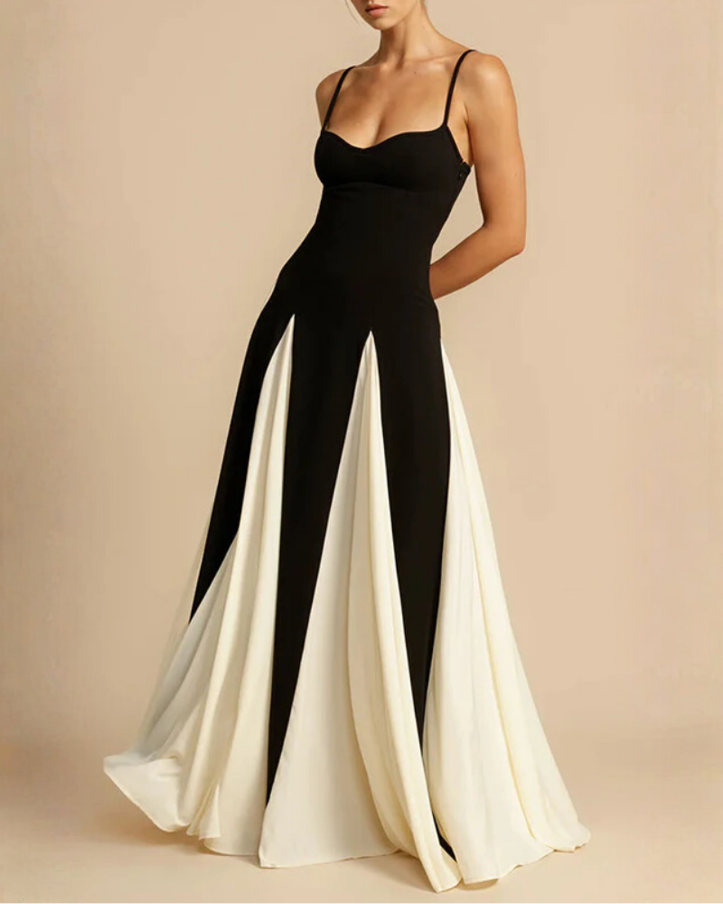 Elegant Pleated Camisole Maxi Dress