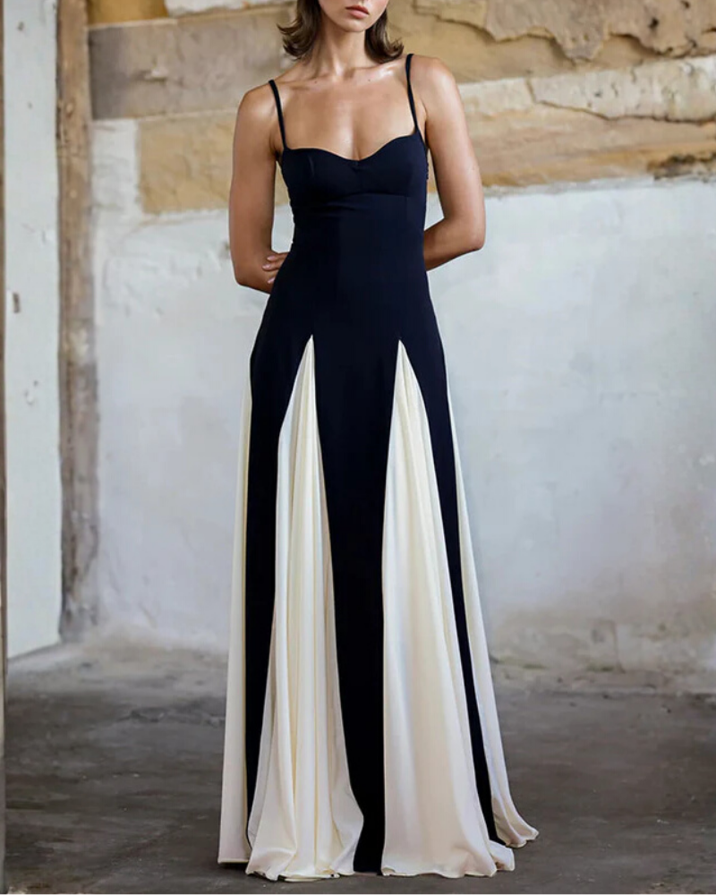 Elegant Pleated Camisole Maxi Dress