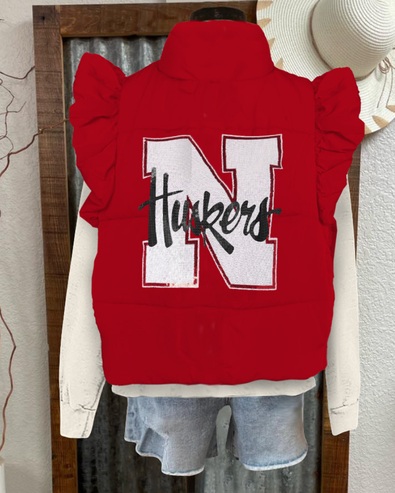 Nebraska Huskers Sequined Vest Jacket