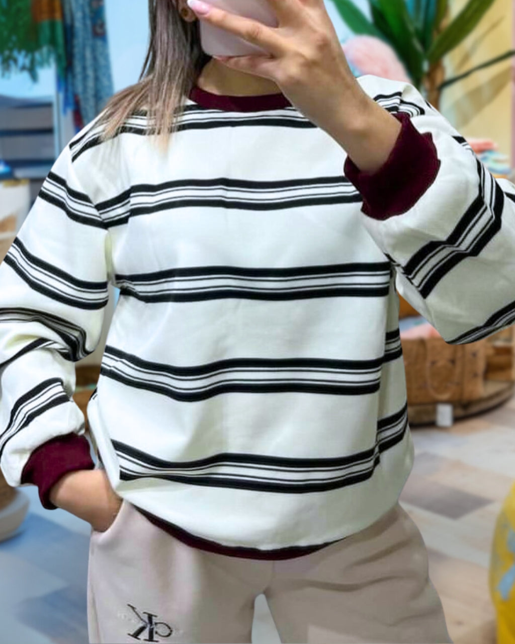Classic Stripe Lazy Pullover