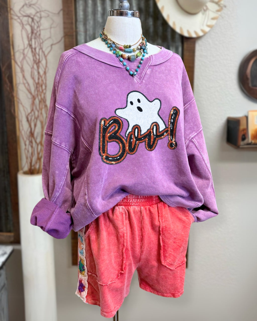 Boo Ghost Sequin Sweatshirt