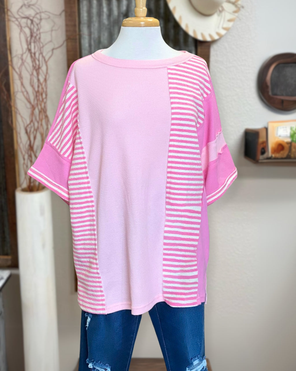 Relaxed Stripe Panel Top