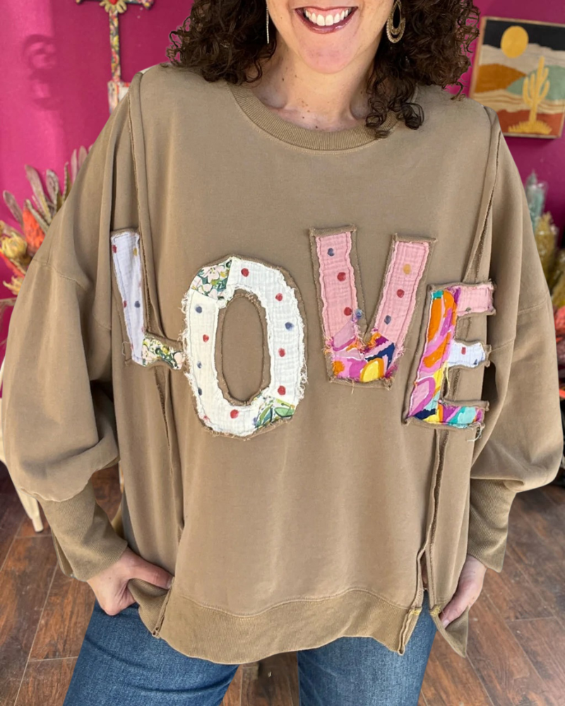 Colorful LOVE Patch Sweatshirt