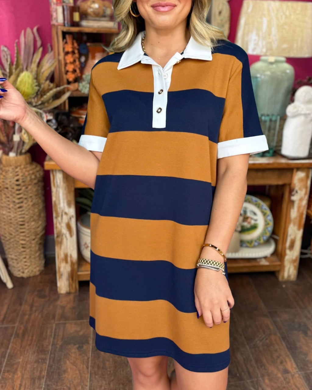 Effortless Stripe Polo Dress