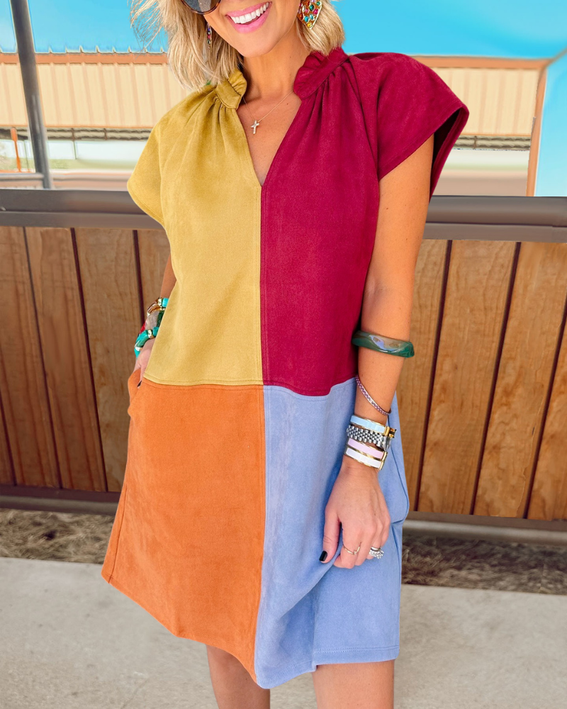 Chic Colorblock Mini Dress