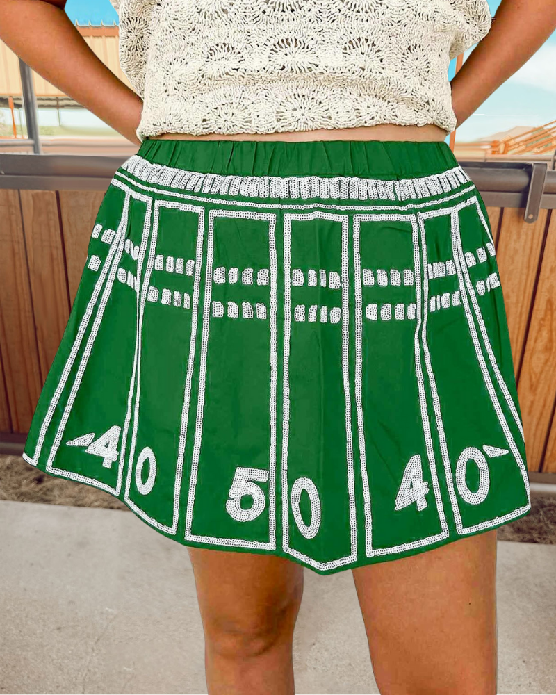 Football Field Sequined Skirt