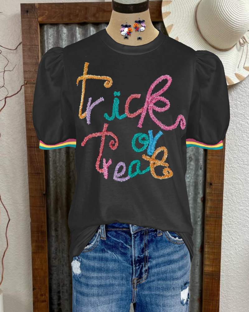 Trick Or Treat Embroidered T-shirt