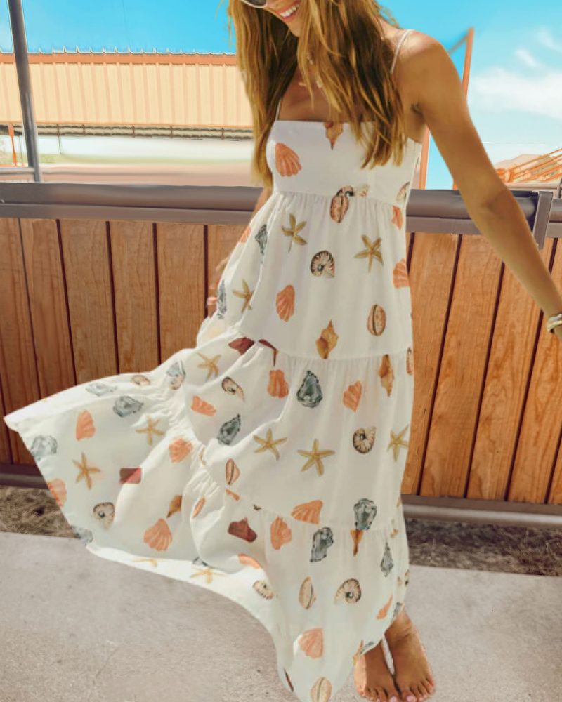 Beach Shell Satin Slip Dress