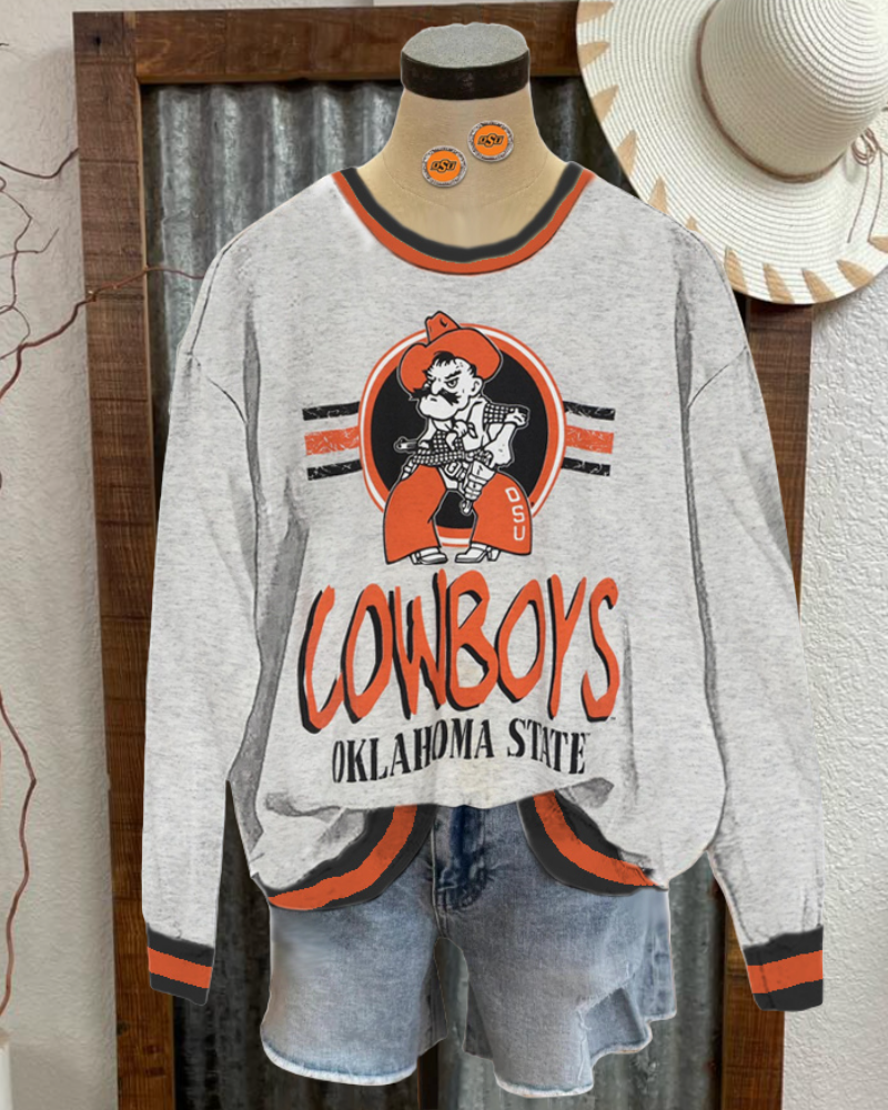 Oklahoma State Cowboys Striped Trim Sweatshirt