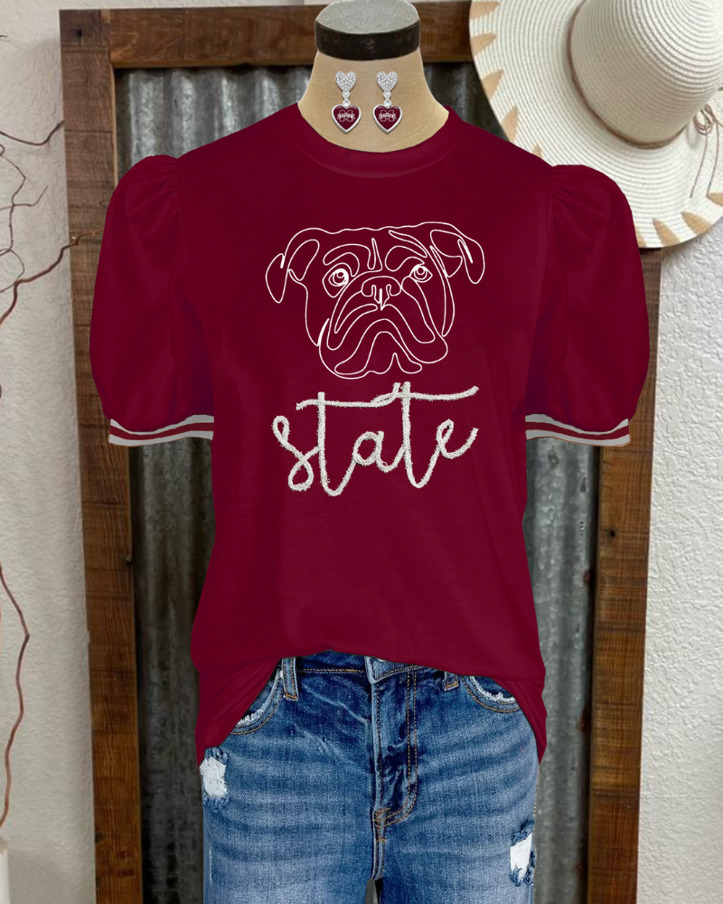 MSU Bulldogs Embroidery Tee