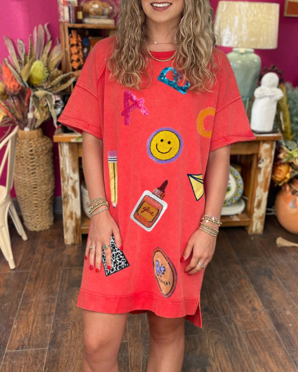 Fun School Sequin T-shirt Dress