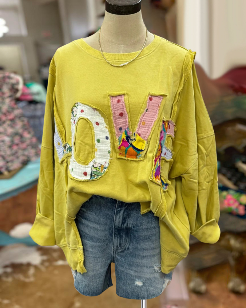 Colorful LOVE Patch Sweatshirt