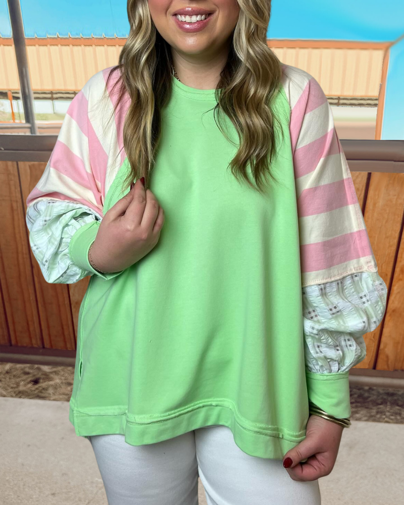 Fashion Patchwork Loose Sweatshirt