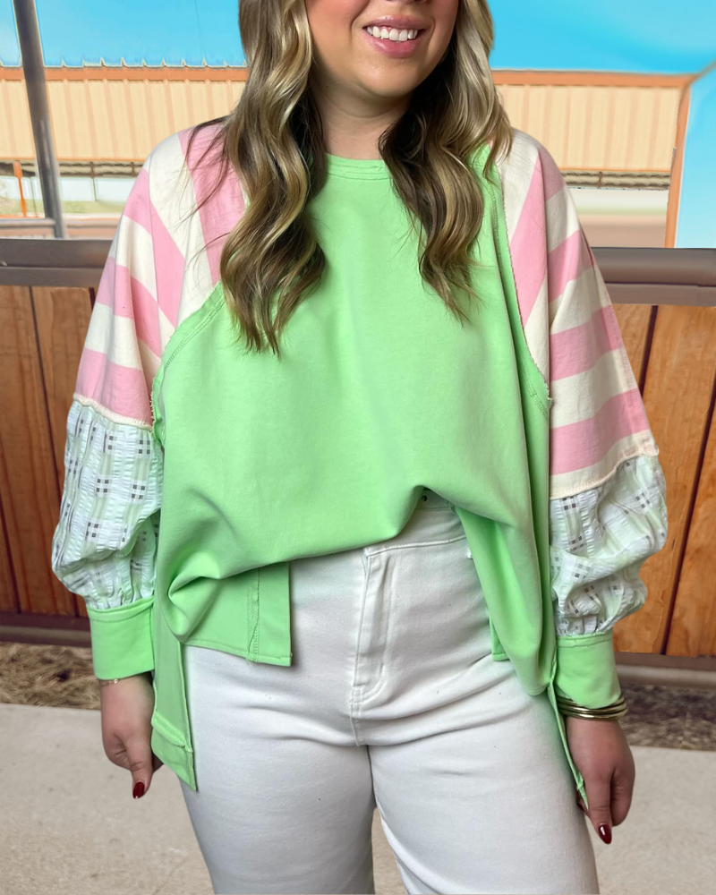 Fashion Patchwork Loose Sweatshirt